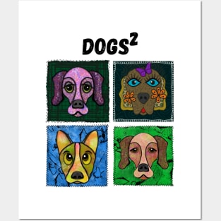 Dogs square funny patches Posters and Art